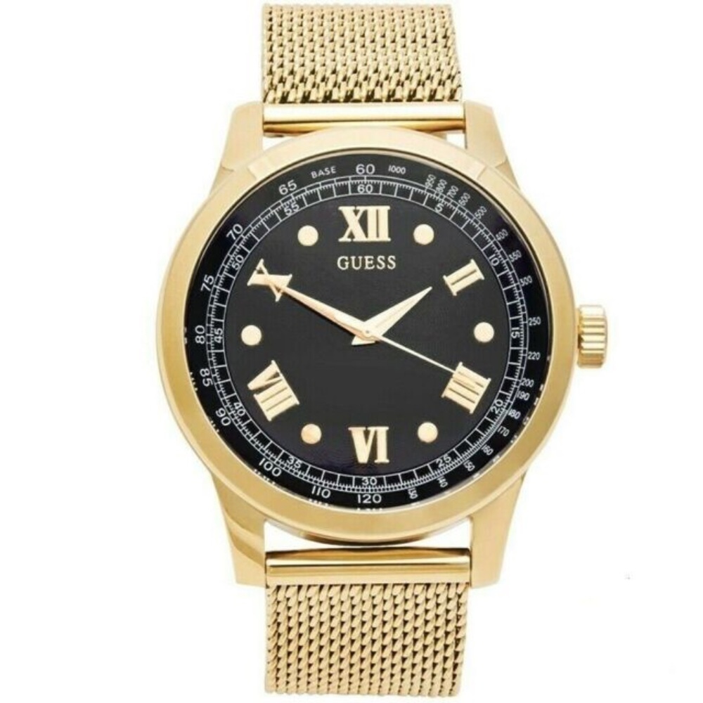 GUESS Men's Mesh Gold-tone Stainless Steel Watch